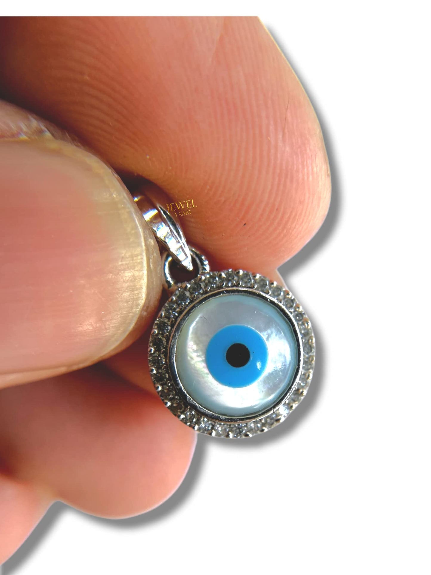 JEWELYAARIâ¢ By SJ Stylish Evil Eye Necklace Pendant Third Blue Eyes Amulet Protection Pendant for Girls, Women, Mens and Children (Evil Eye Pendant Only)