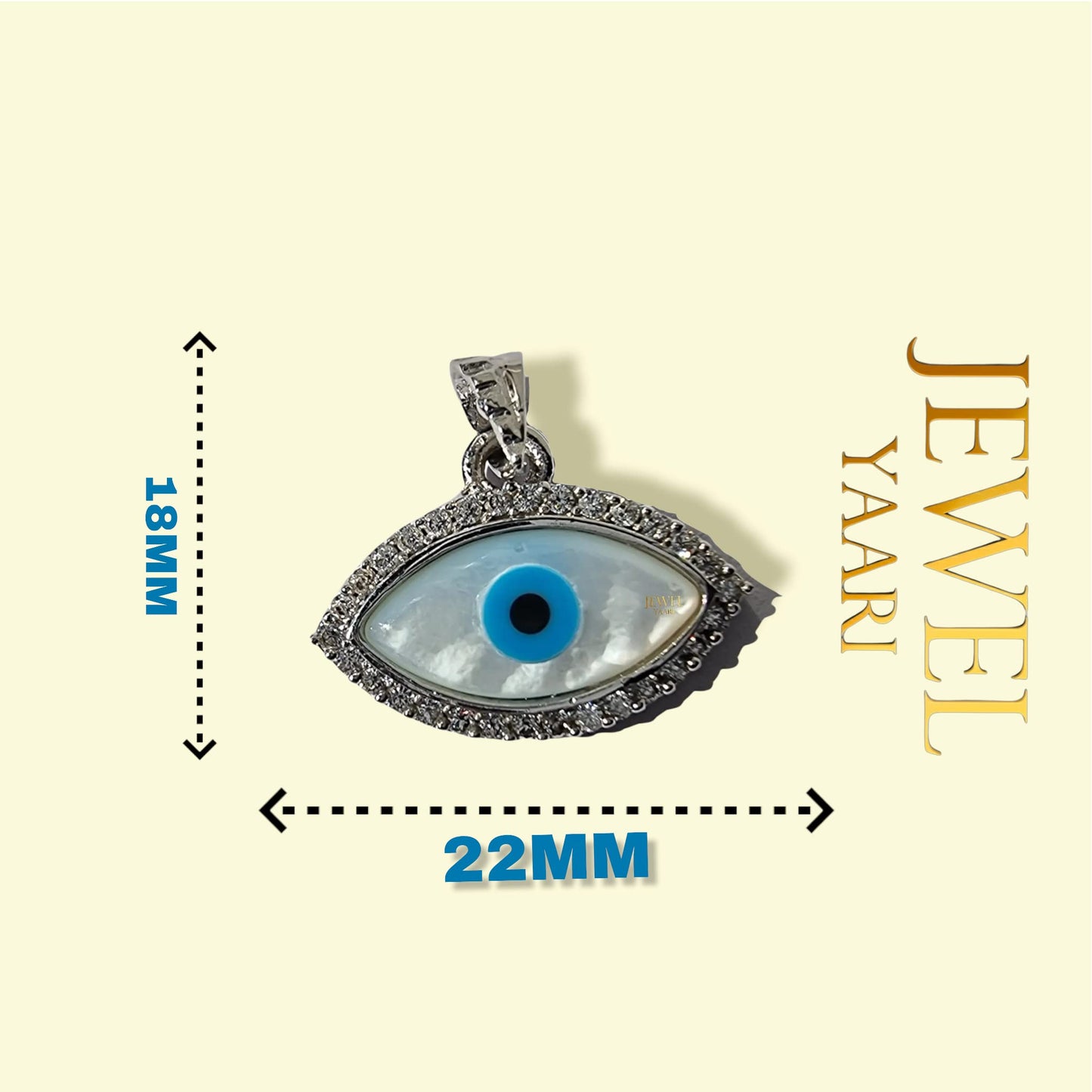 JEWELYAARIâ¢ By SJ Stylish Evil Eye Necklace Pendant Third Blue Eyes Amulet Protection Pendant for Girls, Women, Mens and Children (Evil Eye Pendant Only)