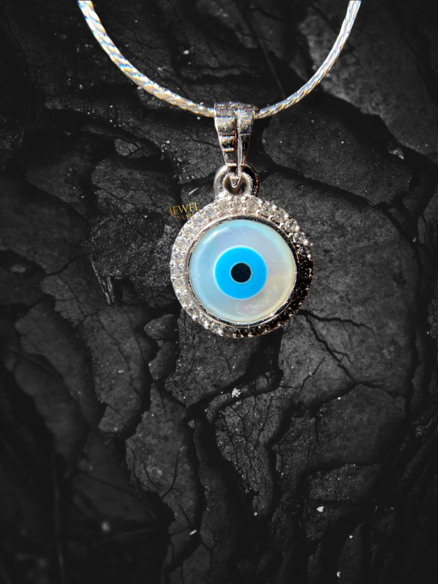 JEWELYAARIâ¢ By SJ Stylish Evil Eye Necklace Pendant Third Blue Eyes Amulet Protection Pendant for Girls, Women, Mens and Children (Evil Eye Pendant Only)
