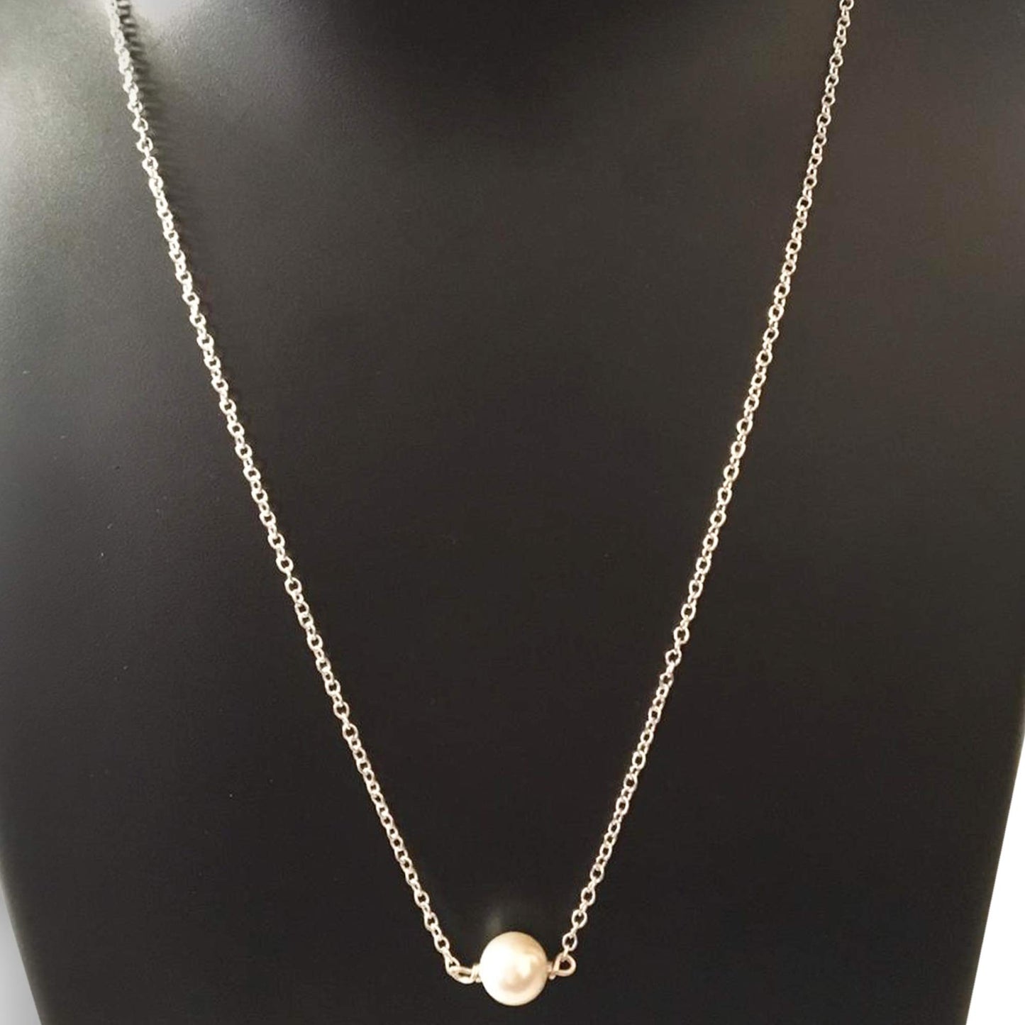 Shubham Jewellers Rehti SJ 925 Sterling Silver Pearl Pendant with Chain for Girls and Women(P) (SJRPEARL-1PRL)