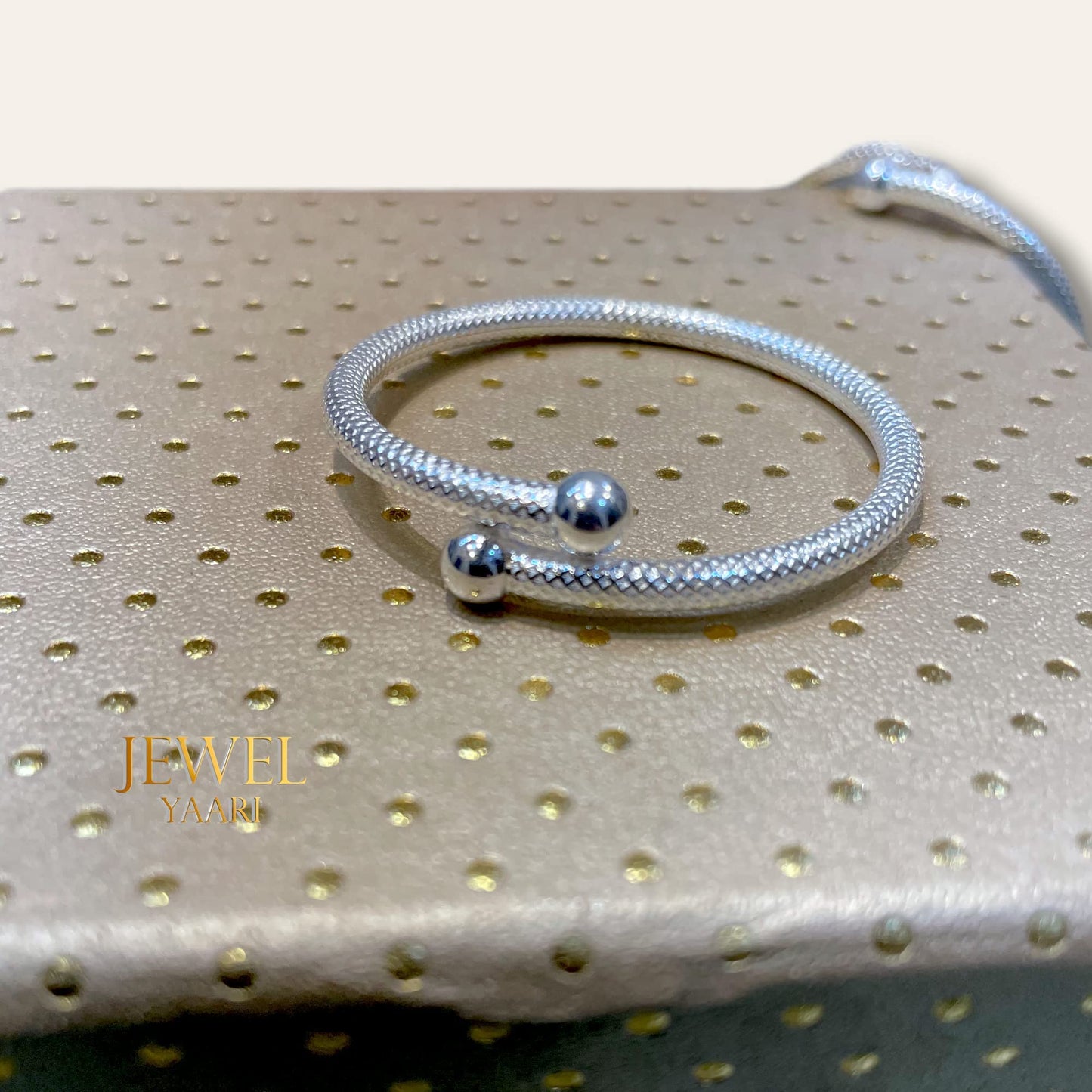 SJ SHUBHAM JEWELLERS? Exclusive Pure 925 Sterling Silver textured Kada for Baby Boys & Girls 1.4 INCH